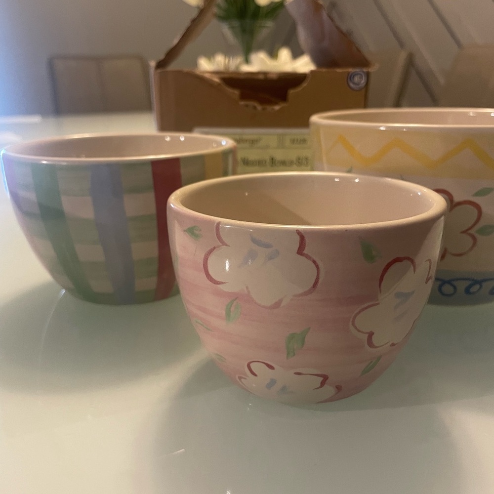 Longaberger Easter Nested Bowls - Multicolor Set